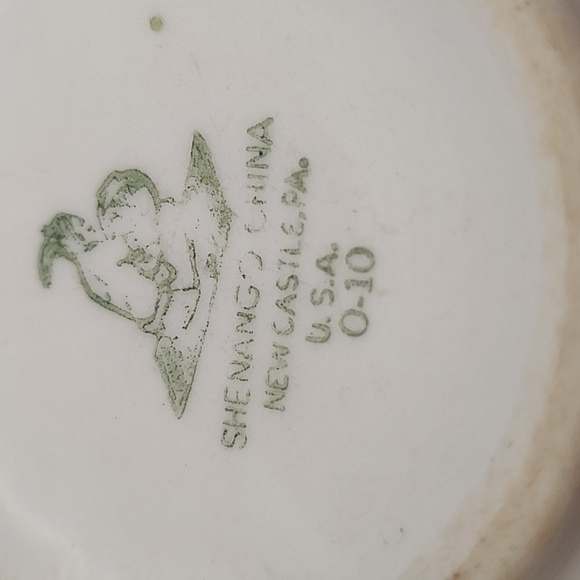 Vintage Heavy China Restaurant Ware Mugs Green Stripe 2 Count - Picture 7 of 10